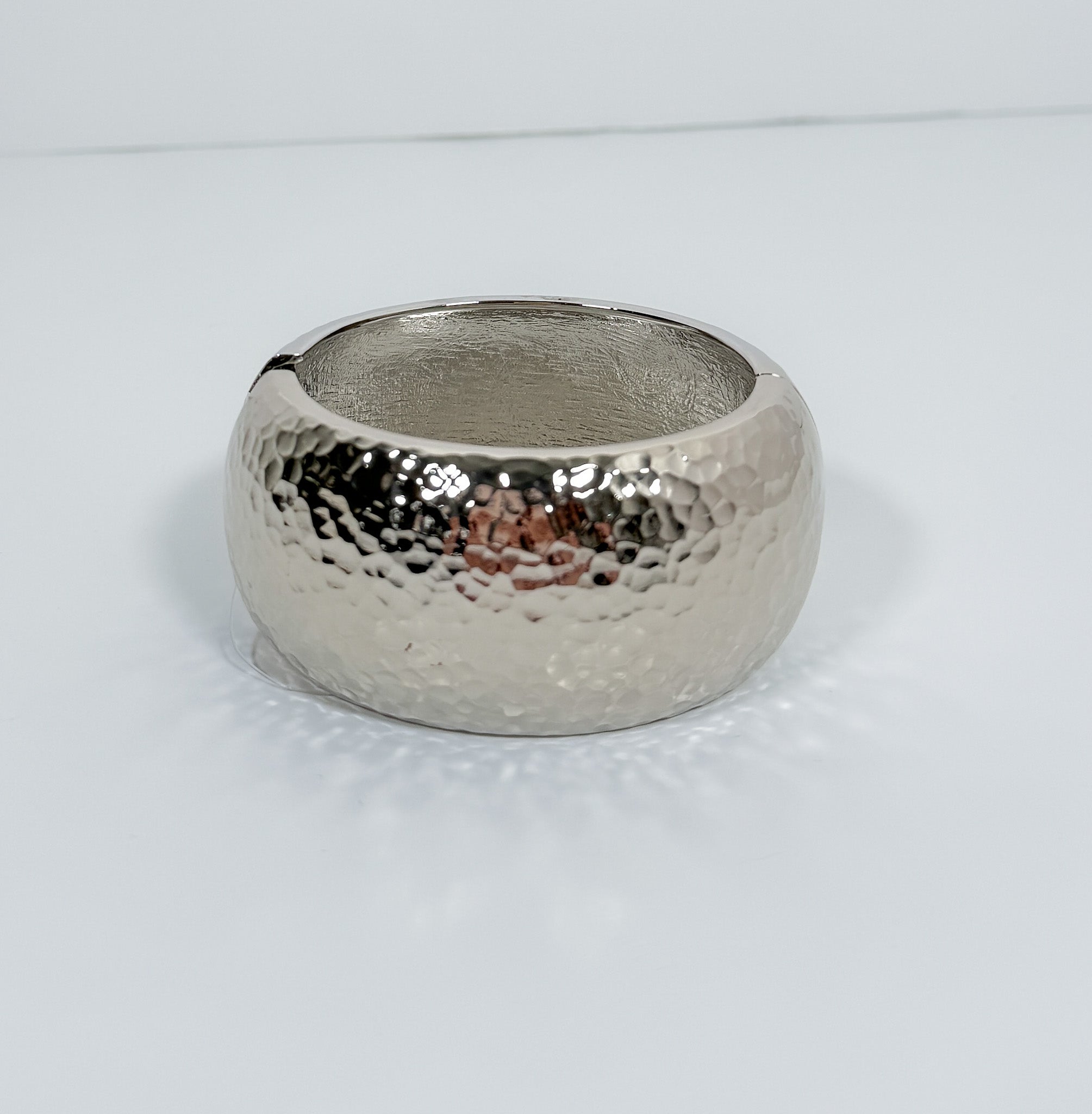 Boston Hammered Silver Hinged Bracelet