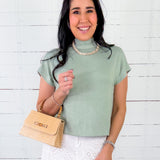 Bowen Mint Cap Sleeve Sweater Entro