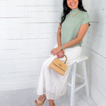 Bowen Mint Cap Sleeve Sweater Entro