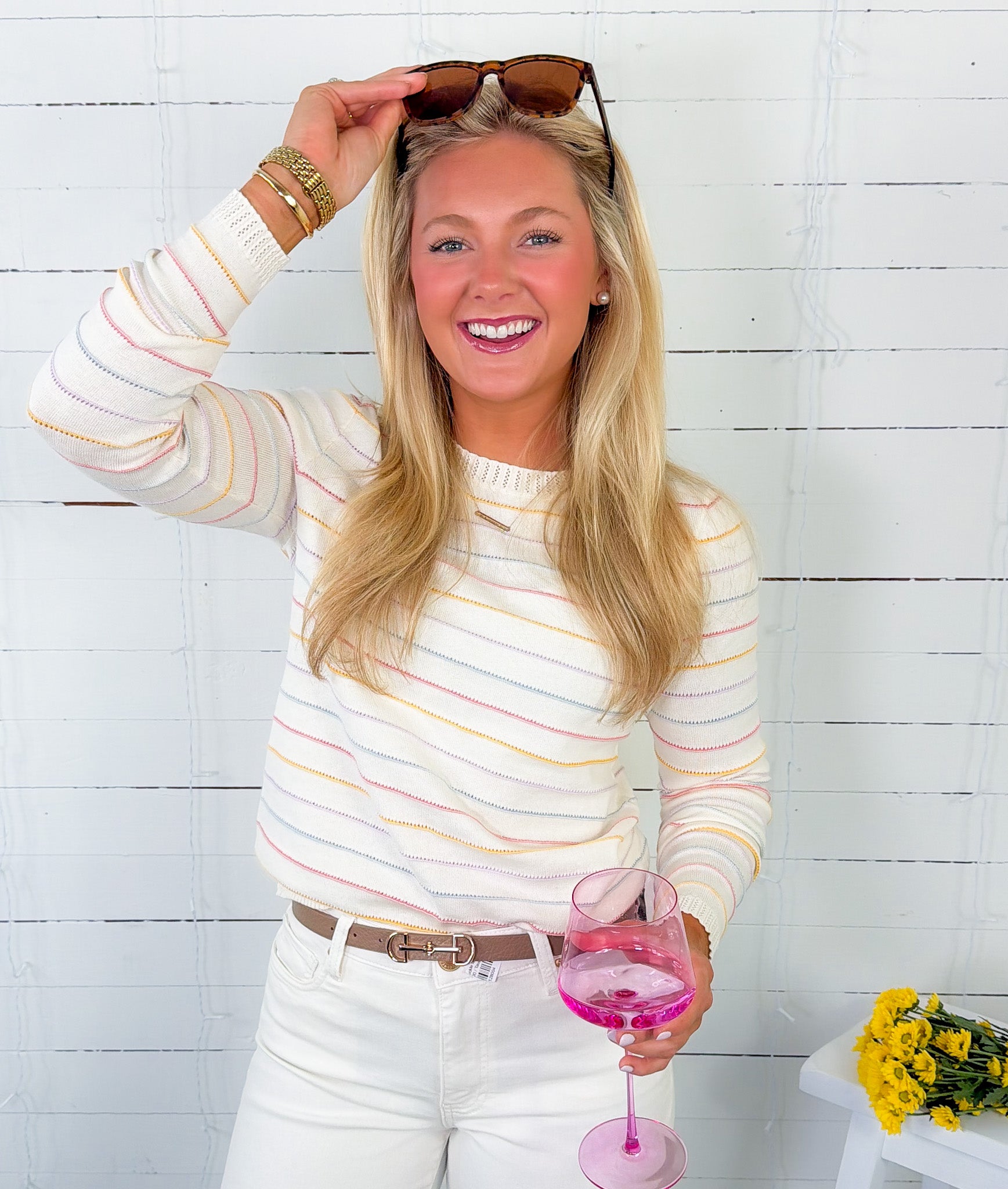 Boyle Vanilla + Pastel Stripe Sweater Staccato