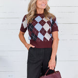 Bria Argyle Knit Sweater Lucy Paris