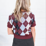 Bria Argyle Knit Sweater Lucy Paris