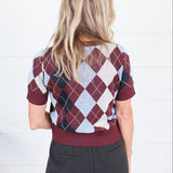Bria Argyle Knit Sweater Lucy Paris