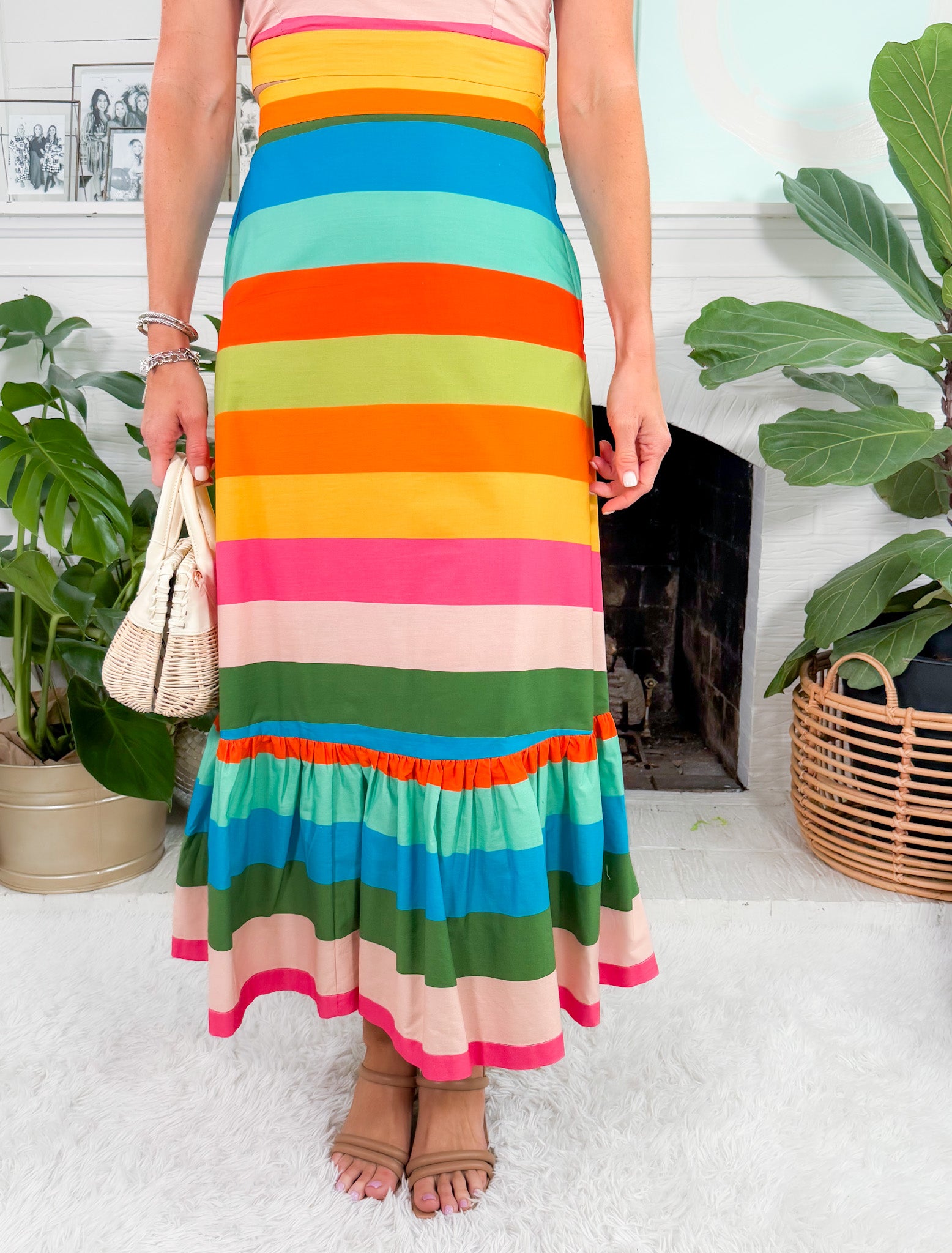 Brianna Strawberry Waves Maxi Skirt Briton Court