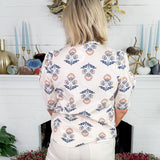 Bridges Vintage Floral Ruffle Neck Top Karlie