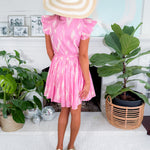 Brielle Aurora Pink + Cream Dress