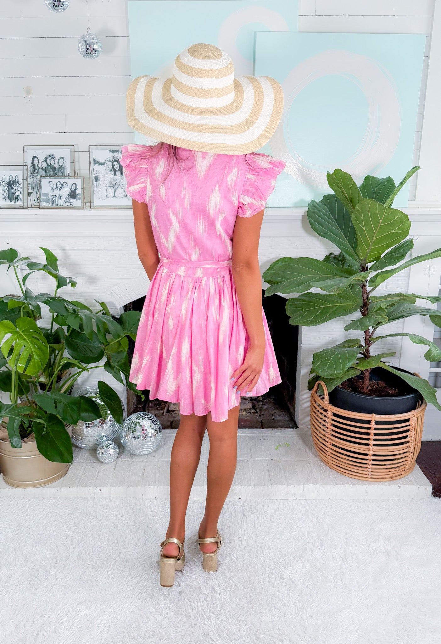 Brielle Aurora Pink + Cream Dress