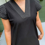 Brisbane Black Flutter Sleeve Mini Dress THML