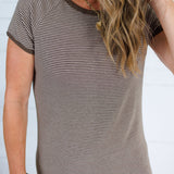 Britney Brown + Beige Stripe Knit Dress Mod Ref