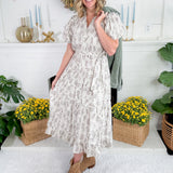 Britt Brown Scribble + Ivory Maxi Dress Pinch 