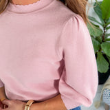 Britt Light Pink Knit Sweater Lucy Paris