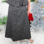 Bronte Black Brocade Maxi Skirt Sincerely Ours
