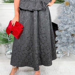 Bronte Black Brocade Maxi Skirt Sincerely Ours