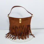 Brown Fringe Accent Hand Bag