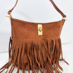 Brown Fringe Accent Hand Bag