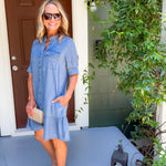 Bruna Medium Wash Denim Mini Dress KUT