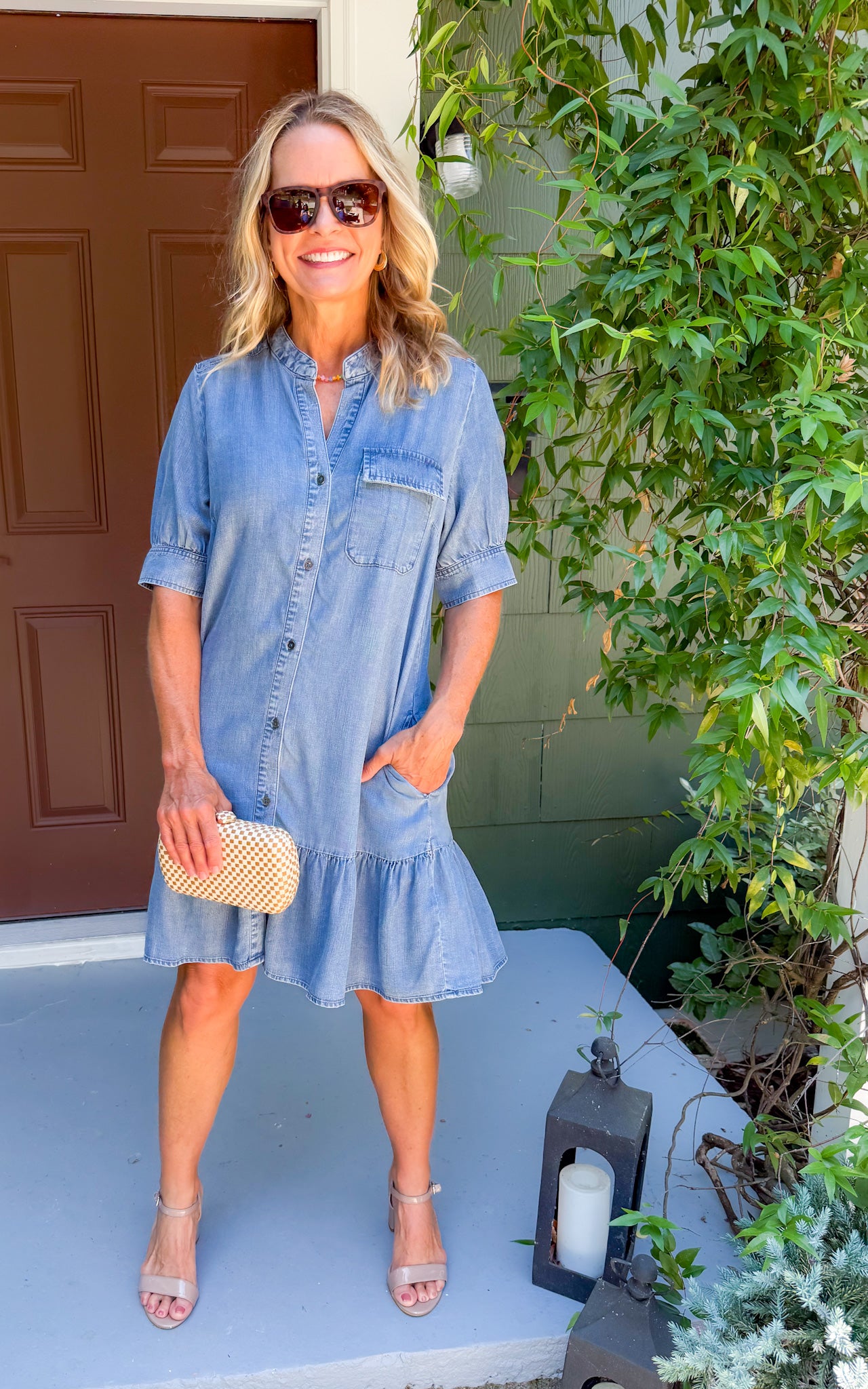 Bruna Medium Wash Denim Mini Dress KUT