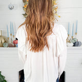 Burch Ivory Pleated + Ruffle Top Molly Bracken