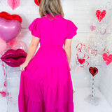 Busby Magenta Midi Dress Entro