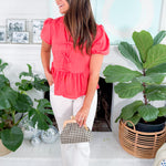 Buster Coral Shimmer Top Molly Bracken