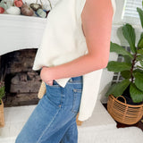 Buster Ivory Sleeveless Turtleneck Hi - Lo Sweater Karlie