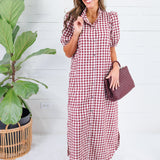 Butler Bordeaux Gingham Maxi Dress Entro