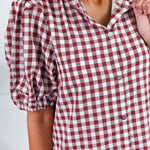 Butler Bordeaux Gingham Maxi Dress Entro