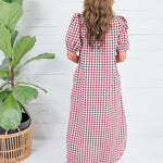 Butler Bordeaux Gingham Maxi Dress Entro