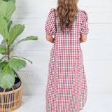 Butler Bordeaux Gingham Maxi Dress Entro