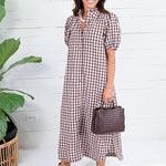 Butler Brown Gingham Maxi Dress Entro