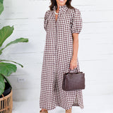 Butler Brown Gingham Maxi Dress Entro