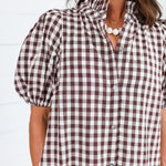 Butler Brown Gingham Maxi Dress Entro