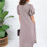 Butler Brown Gingham Maxi Dress Entro