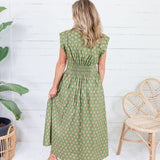 Xonnie Olive + Orange Floral Dress