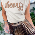 CHEERS Cream Champagne Tee