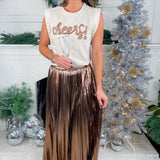 CHEERS Cream Champagne Tee