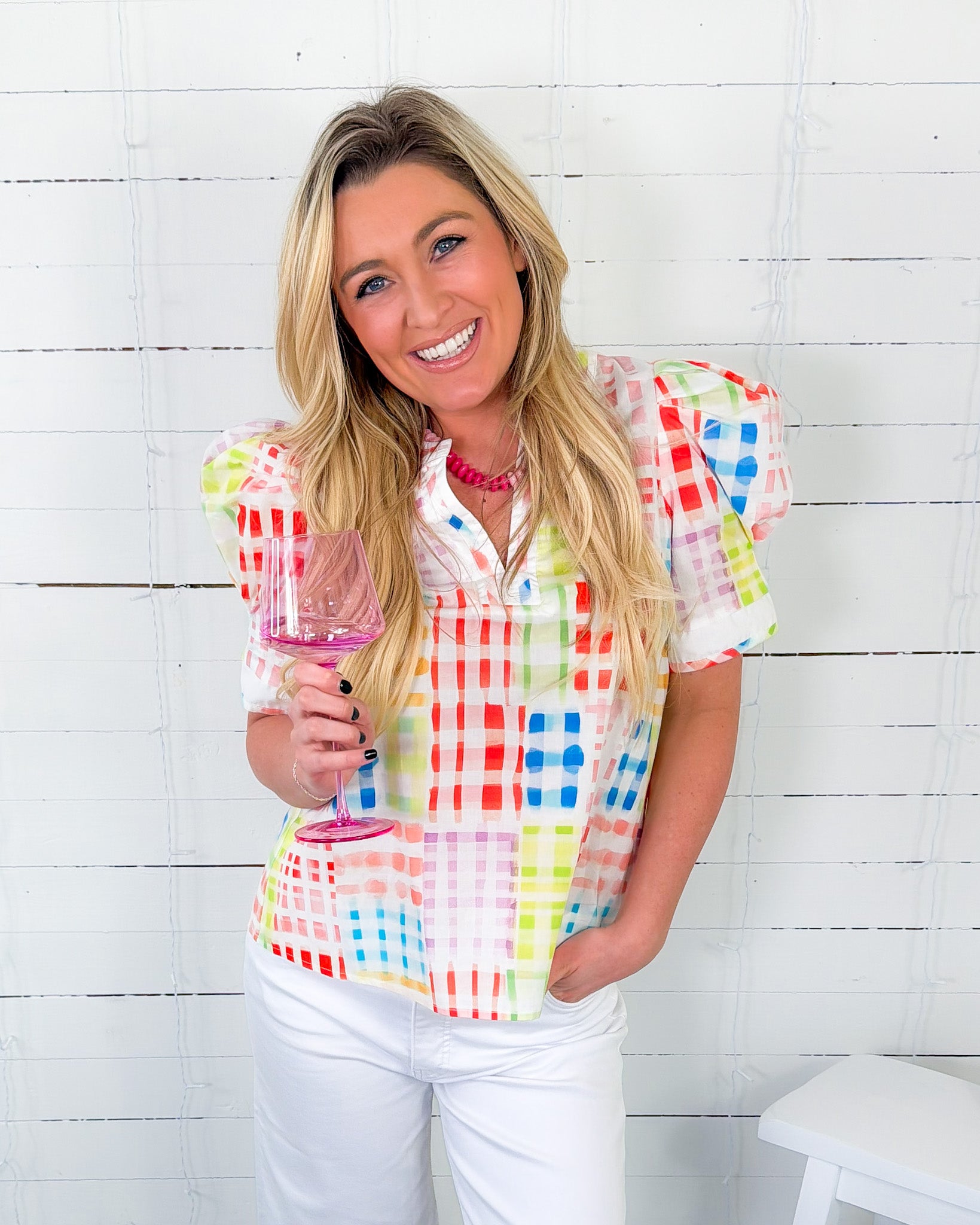 Calliope Big Top Plaid Top Entro