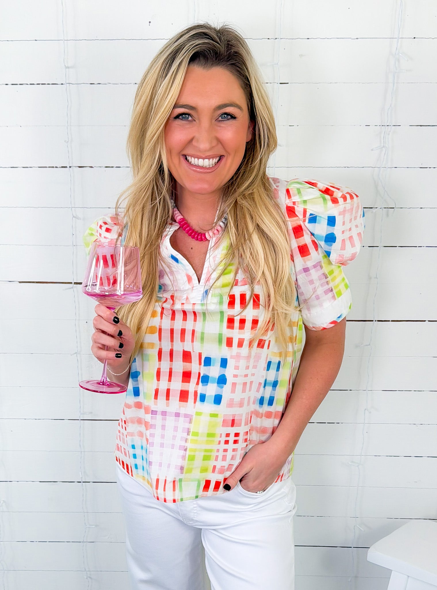 Calliope Big Top Plaid Top Entro