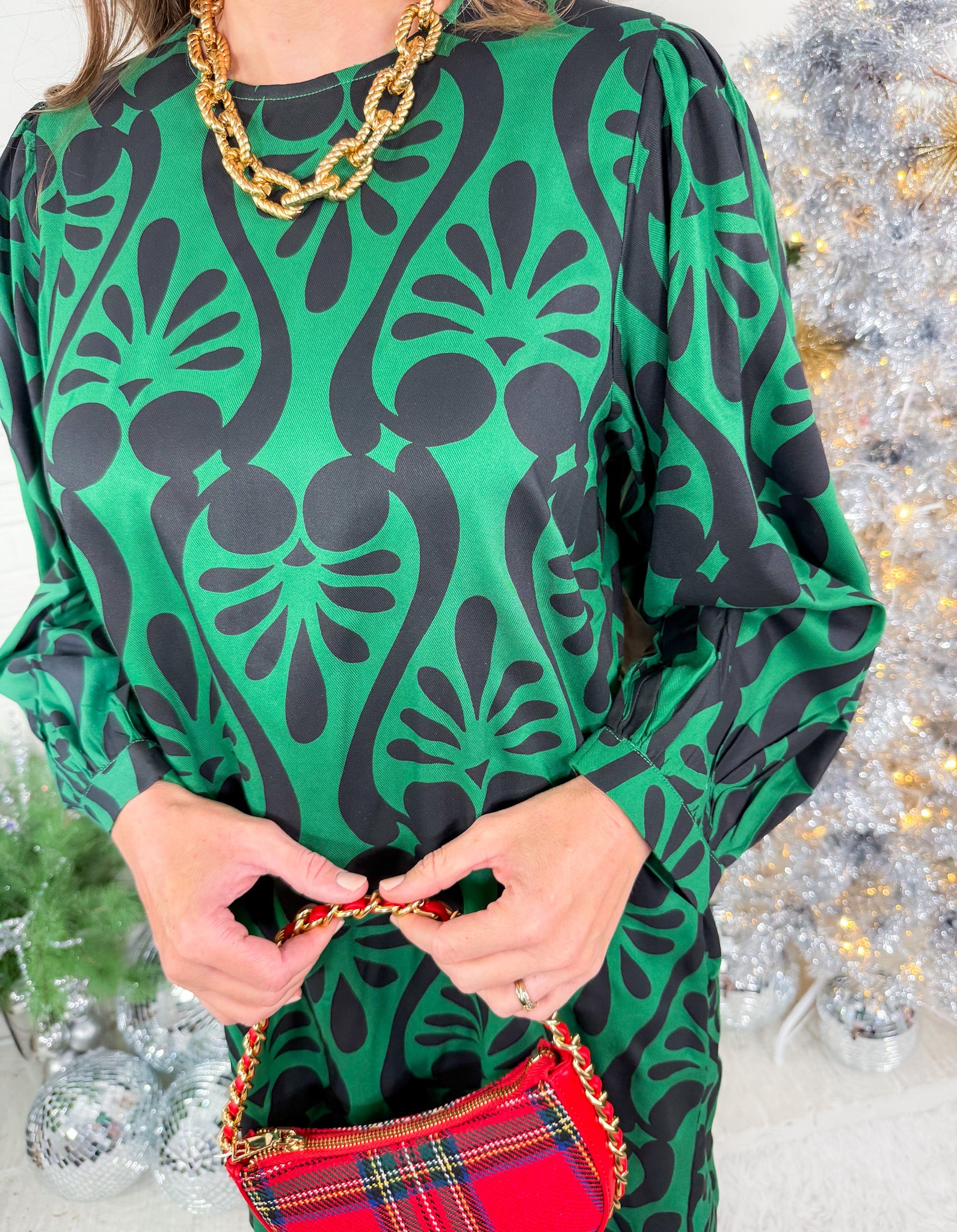 Camden Emerald + Black Mini Dress