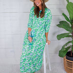 Cameron Daisy Chain Green Maxi Dress Mary Square