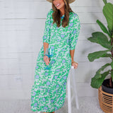 Cameron Daisy Chain Green Maxi Dress Mary Square