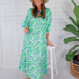 Cameron Daisy Chain Green Maxi Dress Mary Square