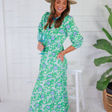 Cameron Daisy Chain Green Maxi Dress Mary Square