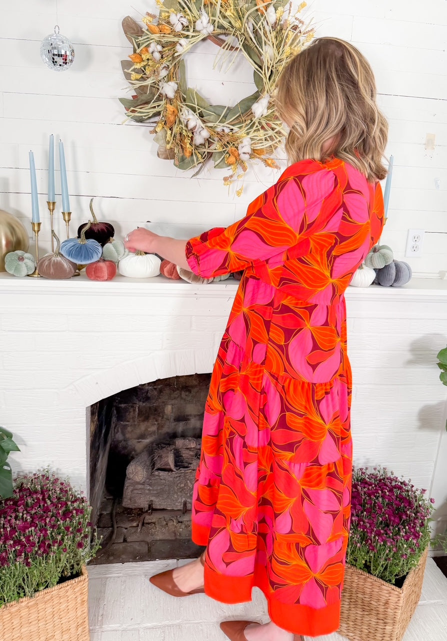 Cameron Fire Glow Over Midi Dress Mary Square