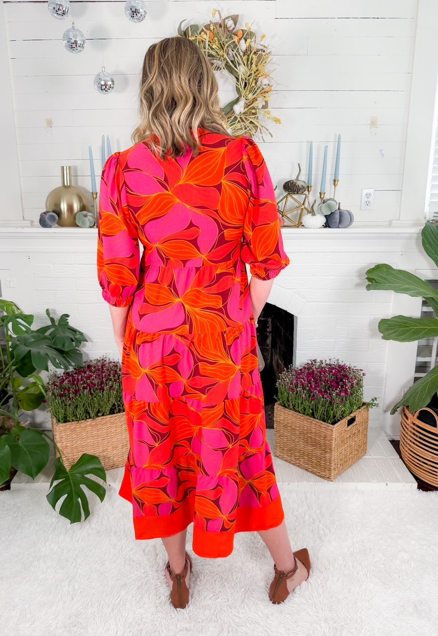 Cameron Fire Glow Over Midi Dress Mary Square