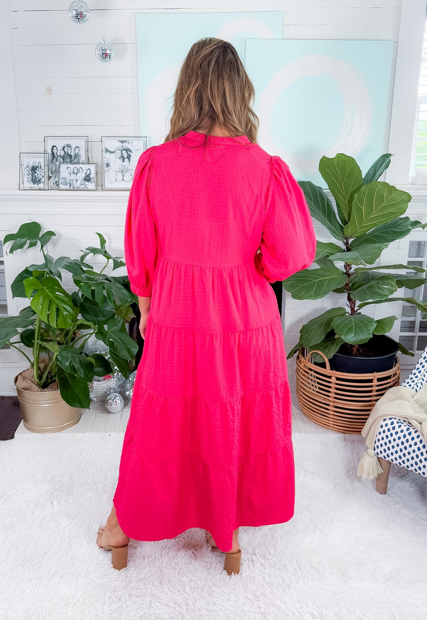 Cameron Hot Pink Maxi Dress Mary Square