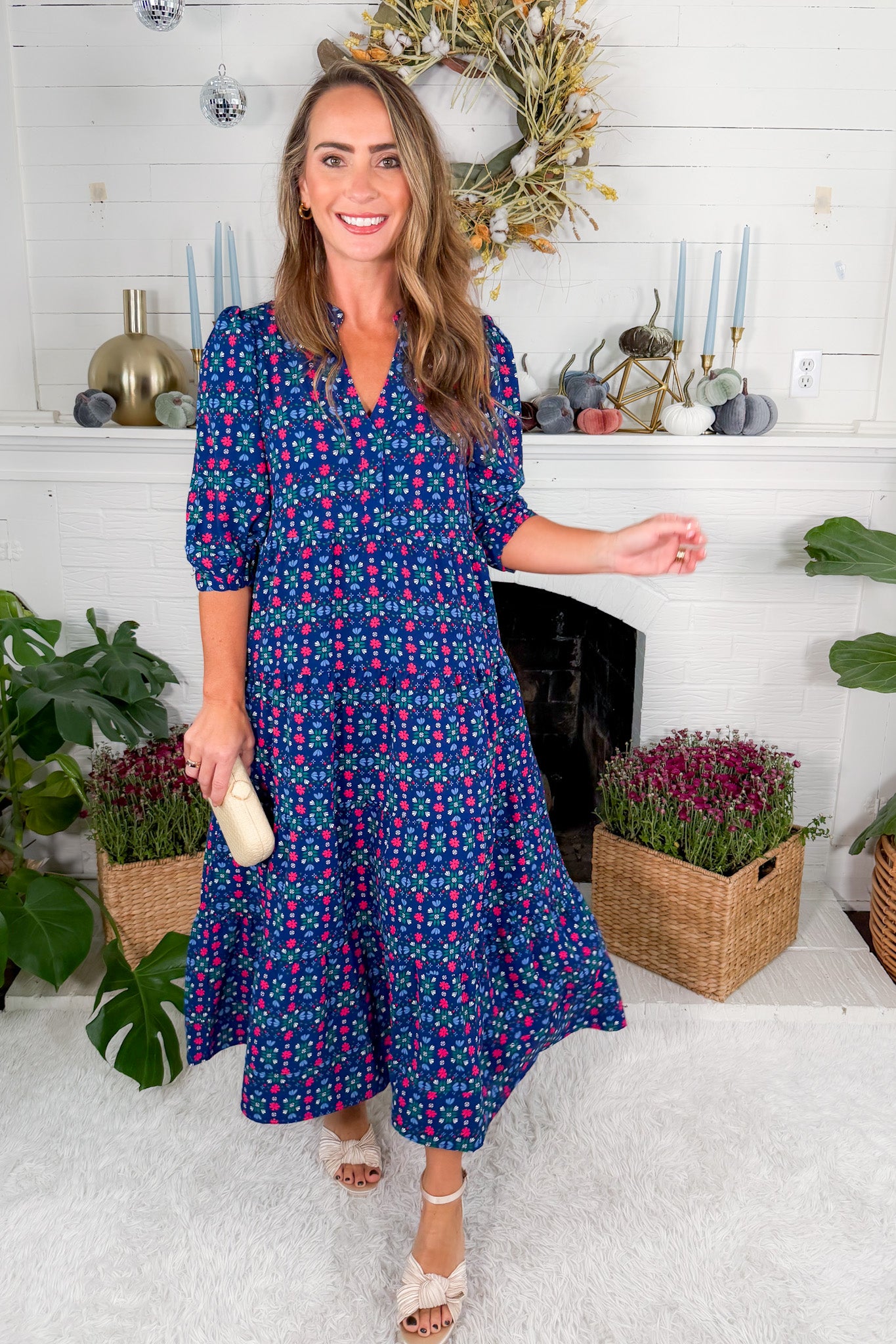 Cameron Navy Take Two Midi Dress Mary Square