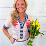 Cami Cream + Brights Floral Sweater THML 