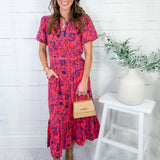 Camila Coral Toile Tulip Dress Mary Square