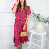 Camila Coral Toile Tulip Dress Mary Square